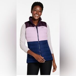 Women’s Colorblock Down Vest NWT in Eggplant/Lavender Ice